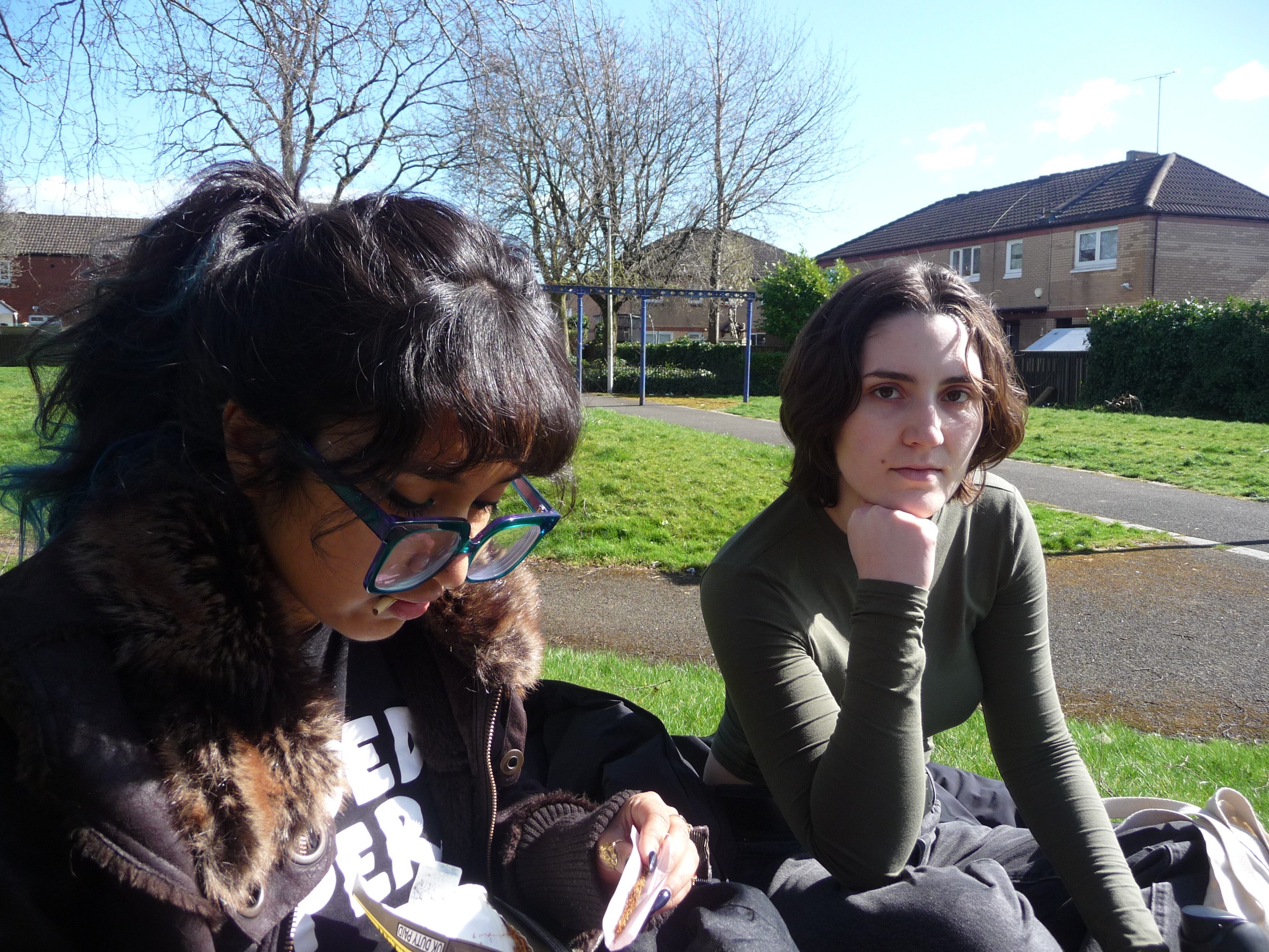 me and my friend chilling